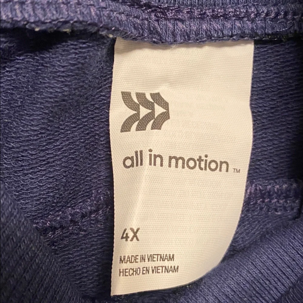 All in Motion Indigo French Terry Joggers with Drawstring…size 4X - Picture 4 of 6